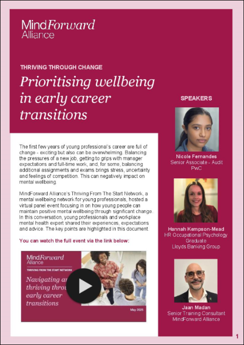 Prioritising wellbeing in early career transitions Prioritising wellbeing in early career transitions
